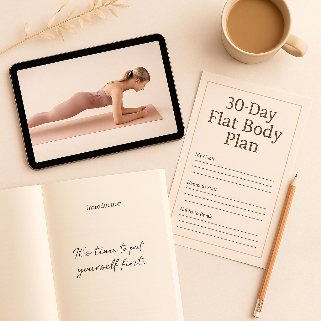 🎥 The 30-Day Flat Body Plan — Ebook + Video Bundle